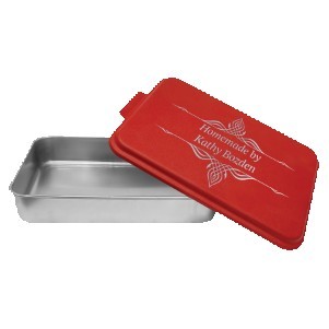 Aluminum Cake Pan w/Red Lid