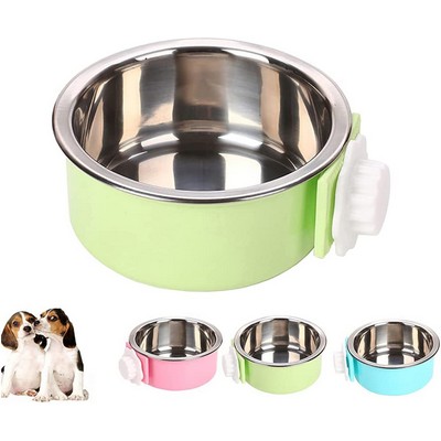 Removable Stainless Steel Hanging Pet Cage Bowls