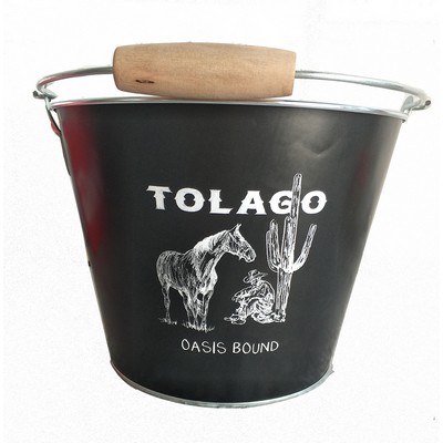 5 QTWood Handle Ice Bucket With Two Opener