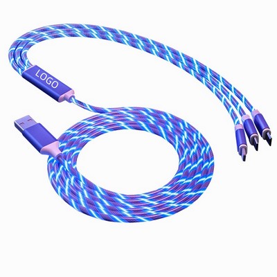 Multi 3 in 1 LED Flowing USB Cable