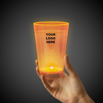 12 Oz. Laser Engraved Neon Orange LED Tumbler