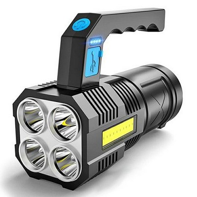 4 LED Rechargeable Flashlight Cob Light