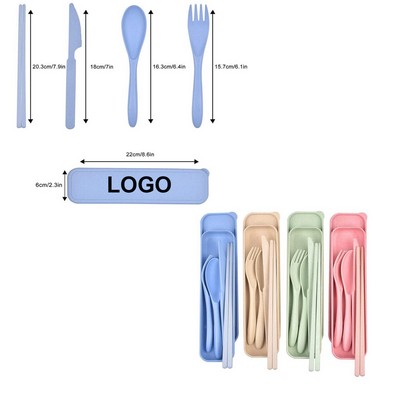 On-the-Go Wheat Straw Tableware Set