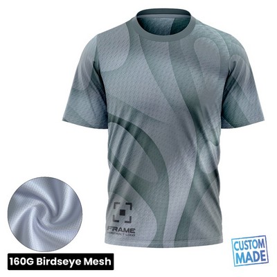 Unisex and Kids' Full Sublimation Short Sleeve T-Shirt - 160G Performance Grade Birdseye Mesh