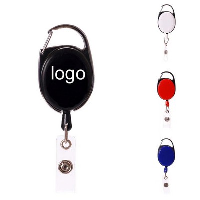 Oval Shape Retractable Badge Holder with Clip