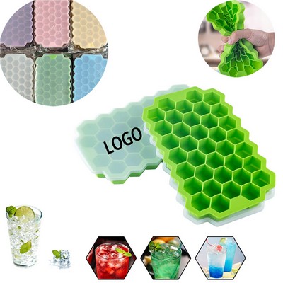 Silicone Honeycomb Ice Cube Tray with Lid