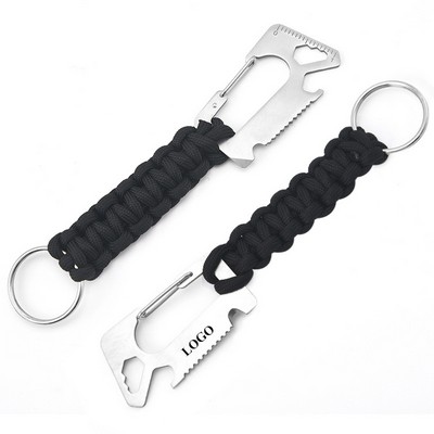 Bottle Opener Emergency Rope Keychain