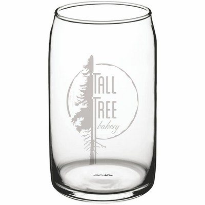 Deep Etched or Laser Engraved 16 oz Can Glass