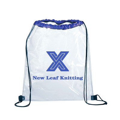 Clear PVC Drawstring Backpack (14"x17")