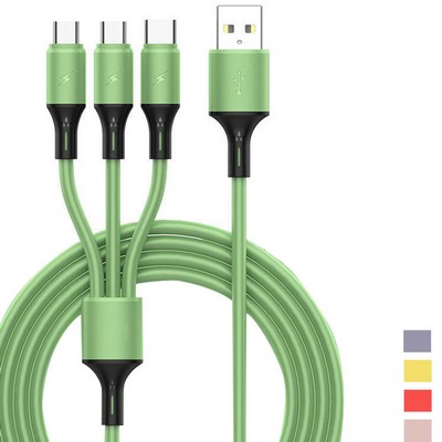 Versatile 3-in-1 Silicone Charging and Data Cable