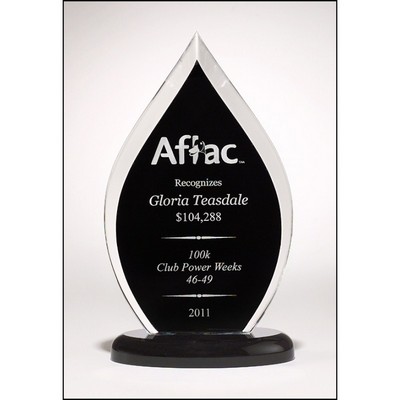 Flame Acrylic Award with Black Base, 9"H