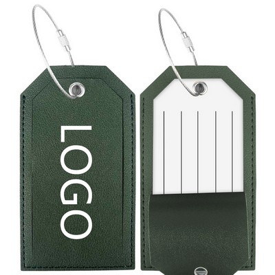 Pu Leather Luggage Tags With Full Privacy Cover