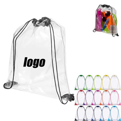 Clear Waterproof Stadium Drawstring Backpack