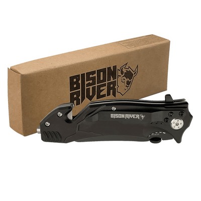 Bison River 4.5" Black Rescue Knife