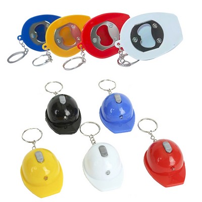 Mini Helmet Shape LED Bottle Opener Keychain