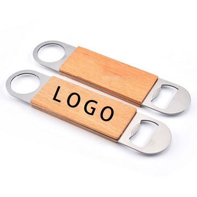 Wooden Handle Stainless Steel Bottle Opener