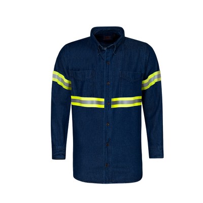 LAZZAR Reflective denim shirt