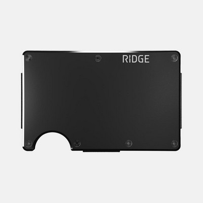 Ridge Aluminum Royal Black Wallet w/Cash Strap