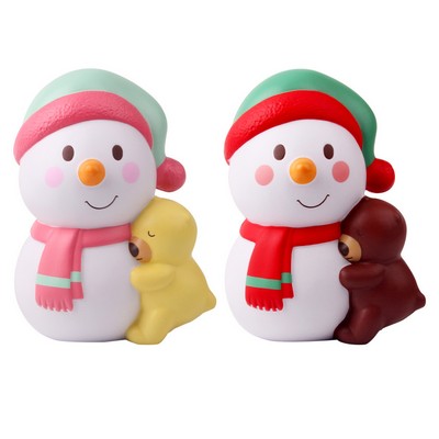 Foam Slow Rebound Bear Hugging Snowman Stress Ball