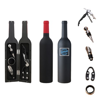 5-Piece Bottle-Shaped Wine Accessory Set