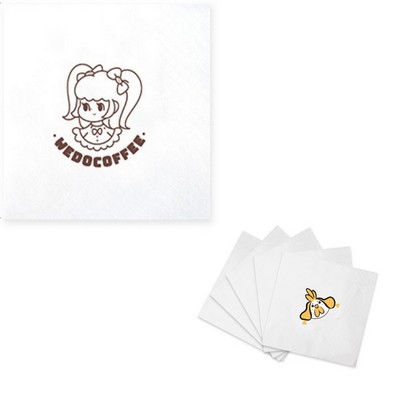 White 3 Ply Beverage Napkin