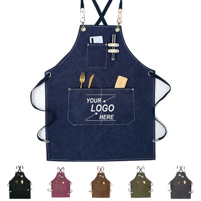 Adjustable Denim Work Apron with Bib