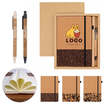 Eco-Friendly Coffee Grounds Cork Notebook Set