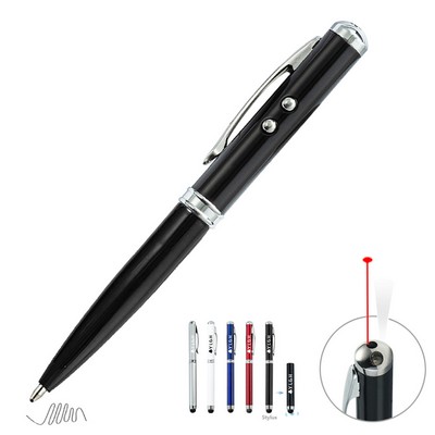 Laser Beam Flashlight Metal Pen With Stylus