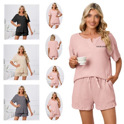 Womens Ribbed Knit Lounge Set