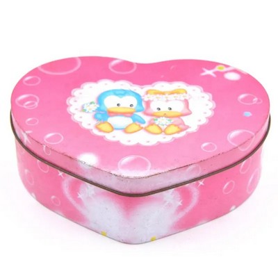 Heart shaped gift metal tin box