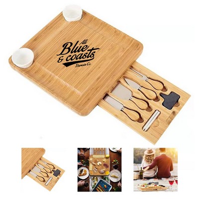 Bamboo Cheese Board with Cutlery Kit