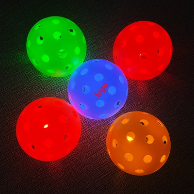 Custom TPE LED Light Up 40 Holes Pickleball Ball MOQ100PCS