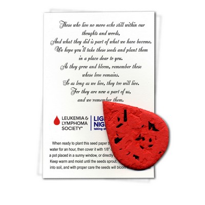 Seed Paper Blood Drop Gift Set w/Embedded Forget Me Not Seed