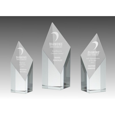 Deco Diamond Optic Crystal Award (3¼"x6")