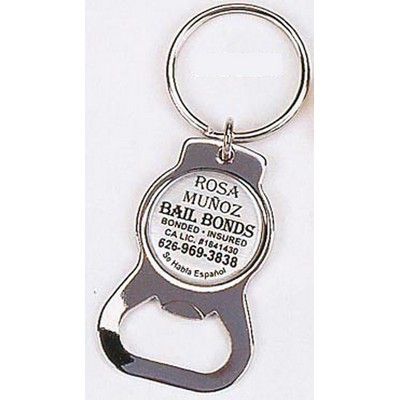 Silver Steel Bottle Opener w/Key Tag