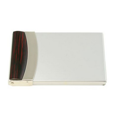 Metal Business Card Case with Acrylic Wooden Finish Edges