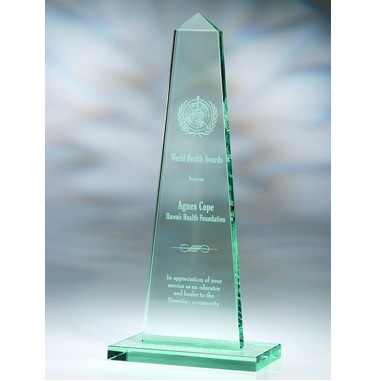 Obelisk Jade Glass Award - Small (Screened)