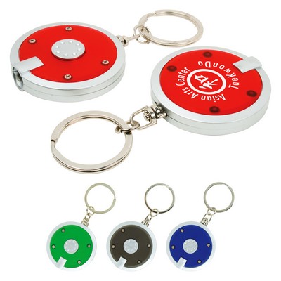 Round LED Flashlight Keychain