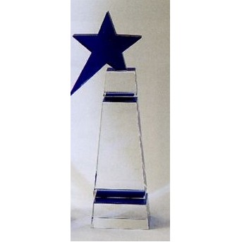 Blue Star Crystal Tower Award (10"x3¼")