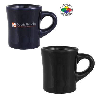 5.5 Oz. Vitrified Black Mini Diner Mug - Screen Printed