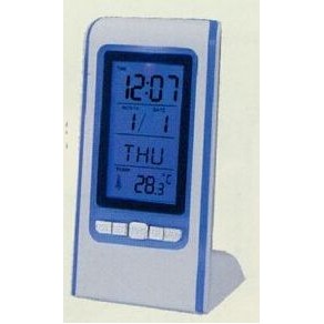 White/Blue Rectangular Digital Clock