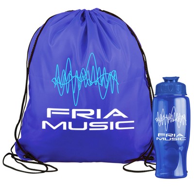 Drawstring Backpack And Bottle