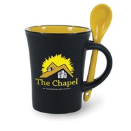 9 Oz. Hilo Spoon Mug Black Out/Yellow In