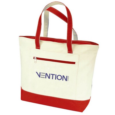 12 oz. Cotton Canvas Tote Bag w/ Colored Handles