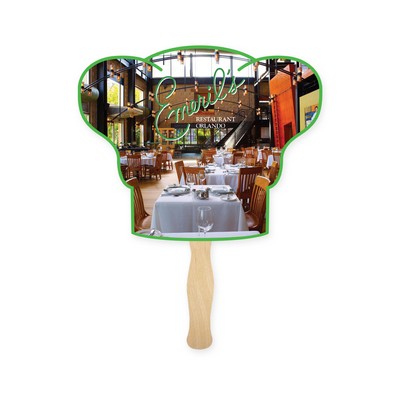 Chef Hat Shape Full Color Single Sided Paper Hand Fan