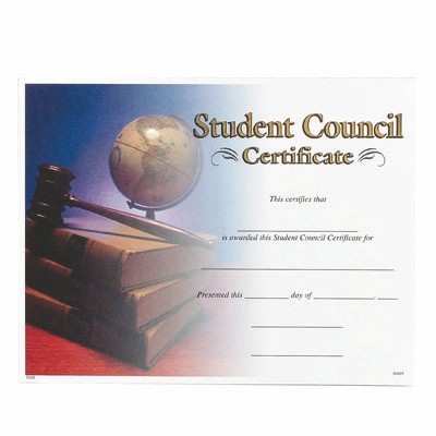 Student Council Award Certificate