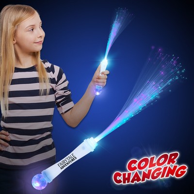 15" Light-Up Fiber Optic Wand w/Strobe Ball