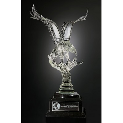 Hand Blown Crystal Splendor Award w/ Marble Base