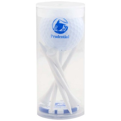 1 Ball 5 Tee Tube w/Poker Chip Ball Marker