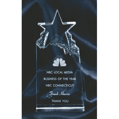 Chisel Cut Star Optic Crystal Award (4"x8")